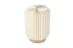 InSideOut Coollux faltbare Papier LED-Lampe Aurora auf Holzsockel, 22cm Natur