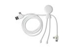 2090 - Xoopar Mr Bio Long Charging Cable + UK Plug Adapter White