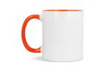 Oslo Sublimationsbecher  farbig innen &amp; Griff 300ml Orange/weiß
