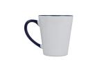 Melbourne Sublimationsbecher farbiger Rand &amp; Henkel 300ml Weiß/blau
