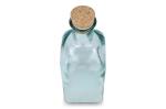 InSideOut Square Recycled Glass Water Bottle ReuuZ with Cork Stopper 500ml Transparent