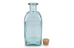 InSideOut Square Recycelte Glaswasserflasche ReuuZ mit Korkverschluss 1 l Transparent