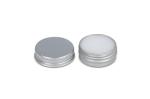 Runde Lippenbalsam-Dose aus recyceltem Aluminium Silber