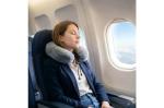 Contoured memory foam travel pillow with EVA case Convoy grey
