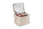 Cooler bag 100% cotton exterior square 22x18x18cm Ecru