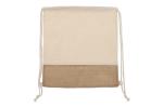 Drawstring bag Jute with cotton cords 38x41cm Ecru