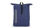 PU coat R-PET 600D rolltop backpack 20L Dark blue