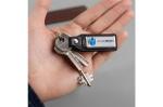Keyring metal with Doming Black/silver
