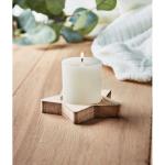 LOTUS Candle on star wooden base Timber