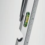 RETOOL Spirit level pen with ruler Flat silver