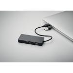 HUB-C 3 port USB hub with 20cm cable Black