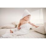 HUGME Cotton hooded baby towel White