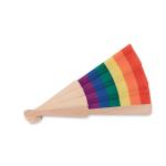 BOWFAN Rainbow wooden hand fan Multicolor