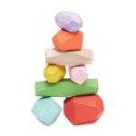 DOLMEN 8 stacking wood rocks in pouch Fawn