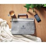 TAPLA RPET felt zippered laptop bag Convoy grey