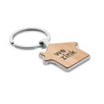 BURNIE House key ring metal bamboo Timber