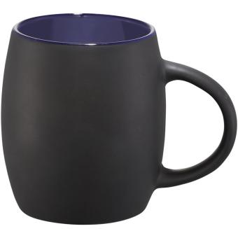 Hearth 400 ml ceramic mug with wooden coaster Black