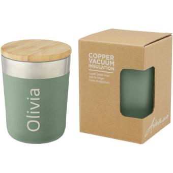 Lagan 300 ml copper vacuum insulated stainless steel tumbler with bamboo lid Mint