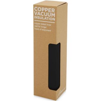 Marka 600 ml copper vacuum insulated bottle with metal loop Black