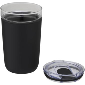 Bello 420 ml glass tumbler with recycled plastic outer wall Black