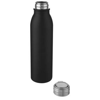 Harper 700 ml Sportflasche aus Edelstahl mit Metallschlaufe Schwarz