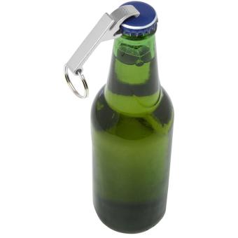 Tao RCS recycled aluminium bottle and can opener with keychain Silver