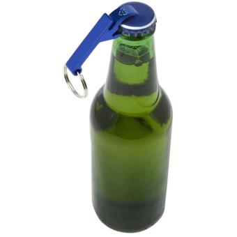 Tao RCS recycled aluminium bottle and can opener with keychain Dark blue