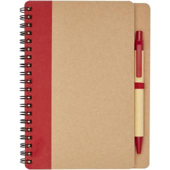 Priestly recycled notebook with pen, nature Nature,red