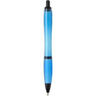 Nash recycled plastic ballpoint pen with black trims (black ink) Aqua