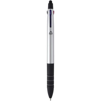 Trine 3-ink RCS recycled ballpoint pen with stylus Silver/black