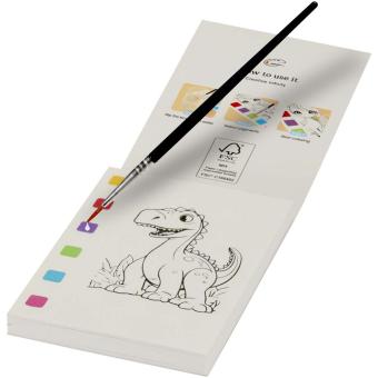 Quell colouring book and water brush pen set White