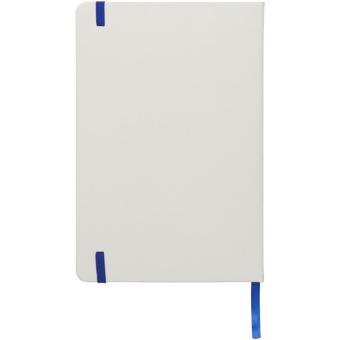 Spectrum A5 white notebook with coloured strap White/royal