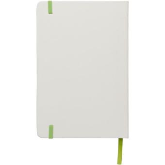 Spectrum weißes A5 Notizbuch mit farbigem Gummiband, weiß Weiß, lindgrün