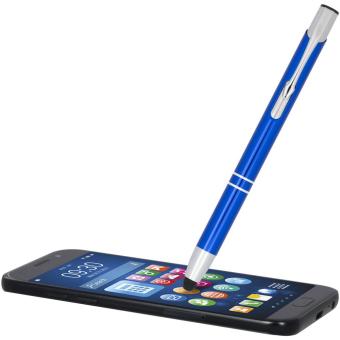 Moneta anodized aluminium click stylus ballpoint pen (blue ink) Dark blue
