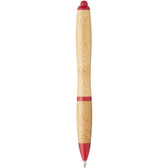 Nash bamboo ballpoint pen, nature Nature,red