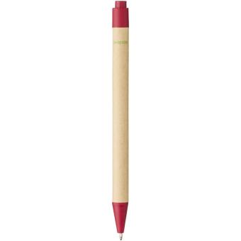 Berk recycled carton and corn plastic ballpoint pen Red