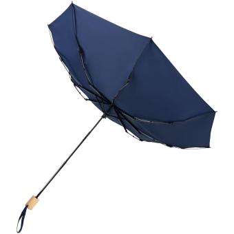 Birgit 21'' foldable windproof recycled PET umbrella Navy