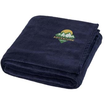 Bay Plaid-Decke aus extraweichem Coral-Fleece Dunkelblau