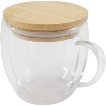 Lenora 250 ml Glasbecher mit Bambusdeckel Transparent