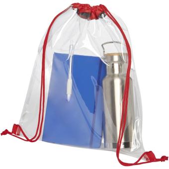 Lancaster transparent drawstring bag 5L Transparent red