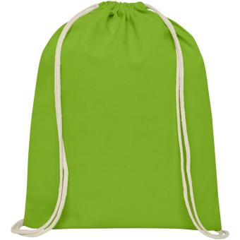 Oregon 100 g/m² cotton drawstring bag 5L Lime