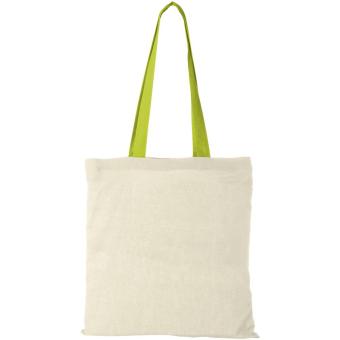 Nevada 100 g/m² cotton tote bag coloured handles 7L Lime