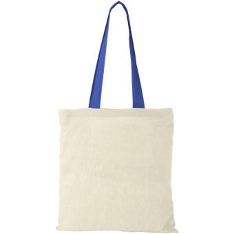 Nevada 100 g/m² cotton tote bag coloured handles 7L Nature/dark blue