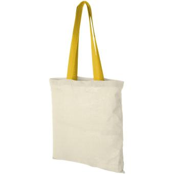 Nevada 100 g/m² cotton tote bag coloured handles 7L 