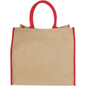 Harry farbige Jute Tragetasche 25L, natur Natur,rot