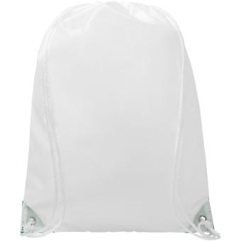 Oriole drawstring bag with coloured corners 5L White/green