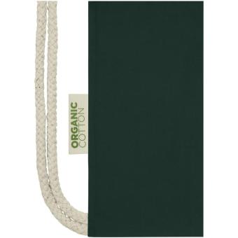 Orissa 100 g/m² GOTS organic cotton drawstring bag 5L Dark green