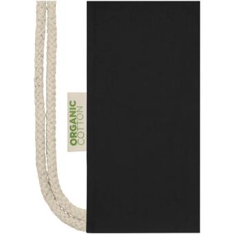 Orissa 140 g/m² organic cotton drawstring bag 5L Black