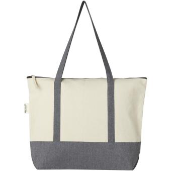 Repose 320 g/m² recycled cotton zippered tote bag 10L Nature