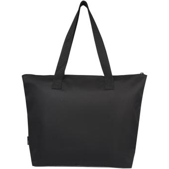Reclaim GRS recycled two-tone zippered tote bag 15L Black/gray